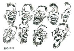 Brian Blade: Nine quick studies of the same laughing, bearded face