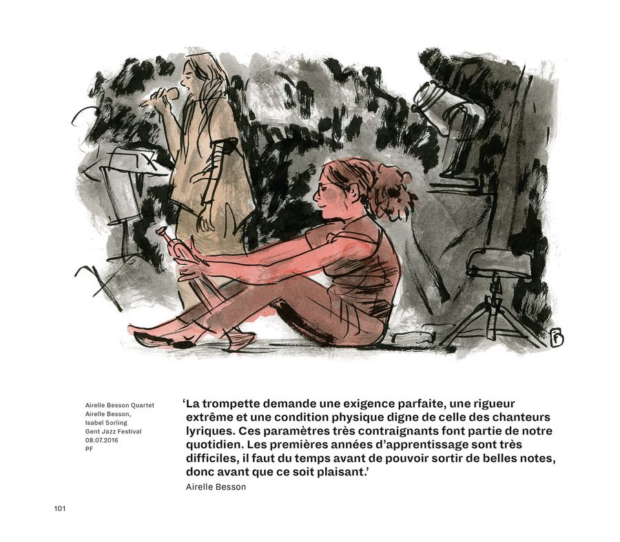 Page from Live: Airelle Besson with a quote about the trumpet