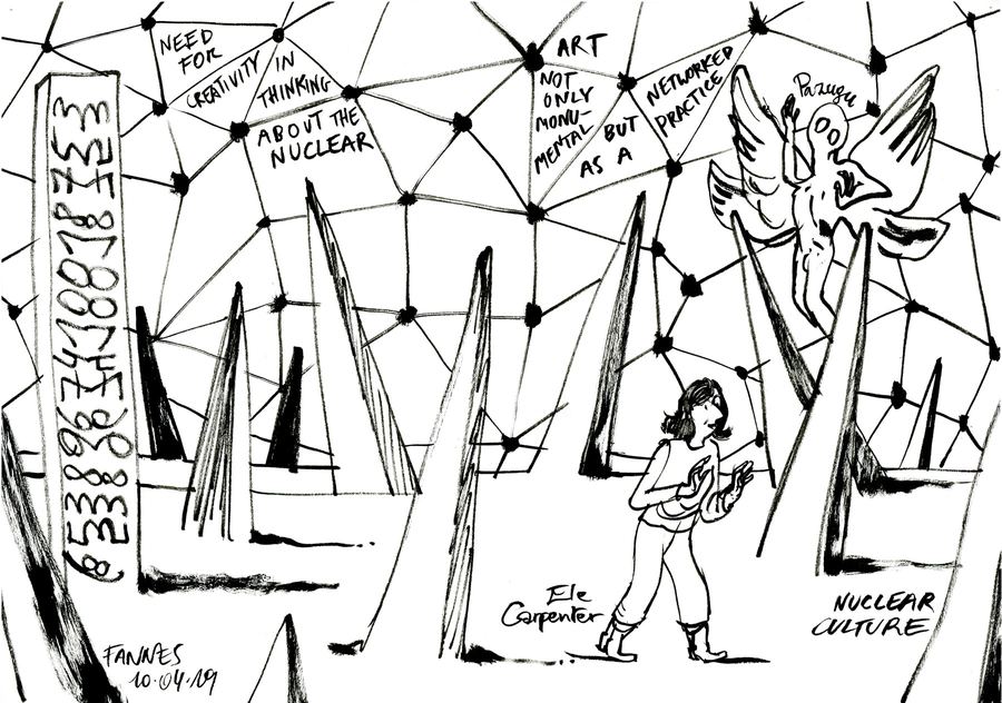Ele Carpenter on nuclear culture, drawn inside a geodesic dome